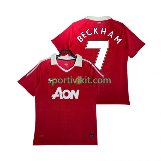 Manchester United BECKHAM 7 Retro 2010 2011 Uomo Maglia Prima Manica Corta