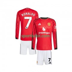 Completo da calcio Bambini Manchester United Cristiano Ronaldo 7 Maglia Prima 2025-2026 Manica Lunga