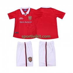 Completo da calcio Bambini Manchester United Retro 1999 2000 Maglia Prima Manica Corta
