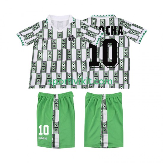 Completo da calcio Bambini Nigeria OKOCHA 10 Retro 1994 Maglia Seconda Manica Corta