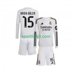 Completo da calcio Bambini Real Madrid Arda Guler 15 Maglia Prima 2025-2026 Manica Lunga