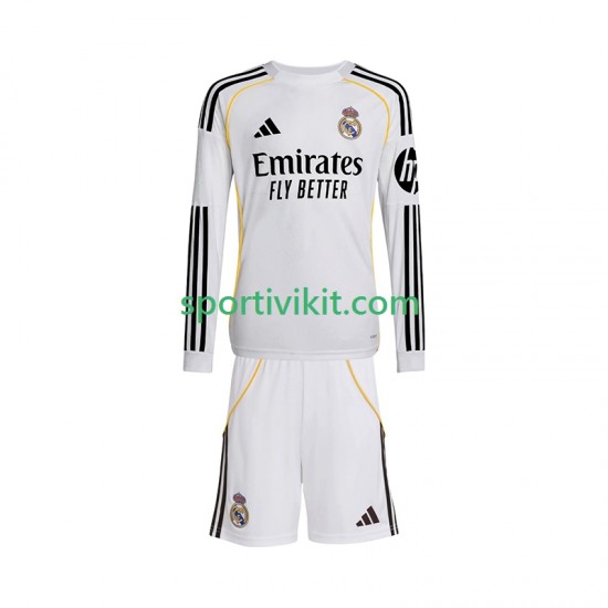 Completo da calcio Bambini Real Madrid Maglia Prima 2025-2026 Manica Lunga