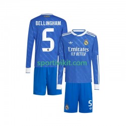 Completo da calcio Bambini Real Madrid Jude Bellingham 5 Maglia Terza 2025-2026 Manica Lunga