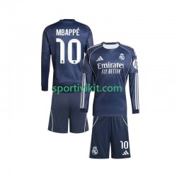 Completo da calcio Bambini Real Madrid Mbappé Kylian 10 Maglia Seconda 2025-2026 Manica Lunga