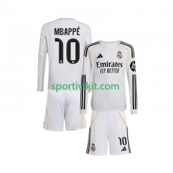 Completo da calcio Bambini Real Madrid Mbappé Kylian 10 Maglia Prima 2025-2026 Manica Lunga