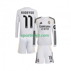 Completo da calcio Bambini Real Madrid Rodrygo 11 Maglia Prima 2025-2026 Manica Lunga