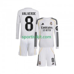 Completo da calcio Bambini Real Madrid Valverde 8 Maglia Prima 2025-2026 Manica Lunga