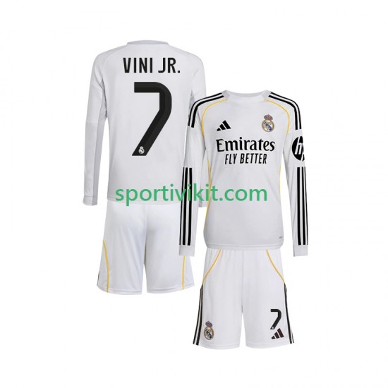 Completo da calcio Bambini Real Madrid Vinicius Junior 7 Maglia Prima 2025-2026 Manica Lunga