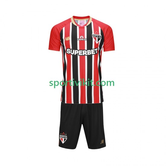 Completo da calcio Bambini Sao Paulo Maglia Seconda 2025-2026 Manica Corta