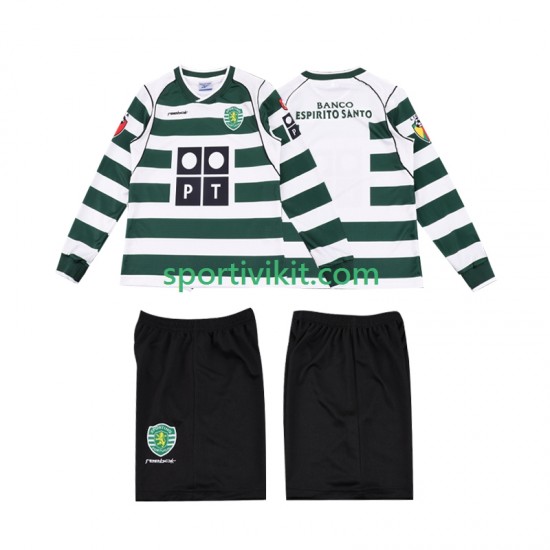 Completo da calcio Bambini Sporting CP Retro 2001 2003 Maglia Prima Manica Lunga